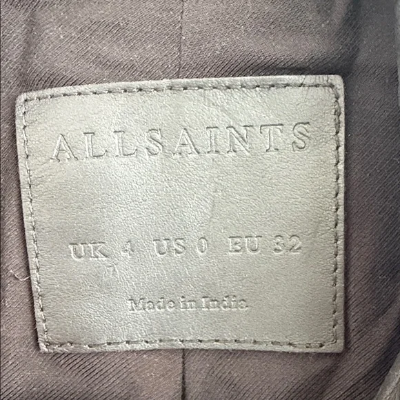 All Saints Black Leather Biker Jacket - Picture 2 of 7